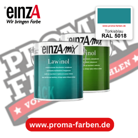 EinzA mix Lawinol Maschinenlack RAL 5018 Türkisblau – seidenglänzender 1K-Speziallack, online kaufen bei Proma Farben