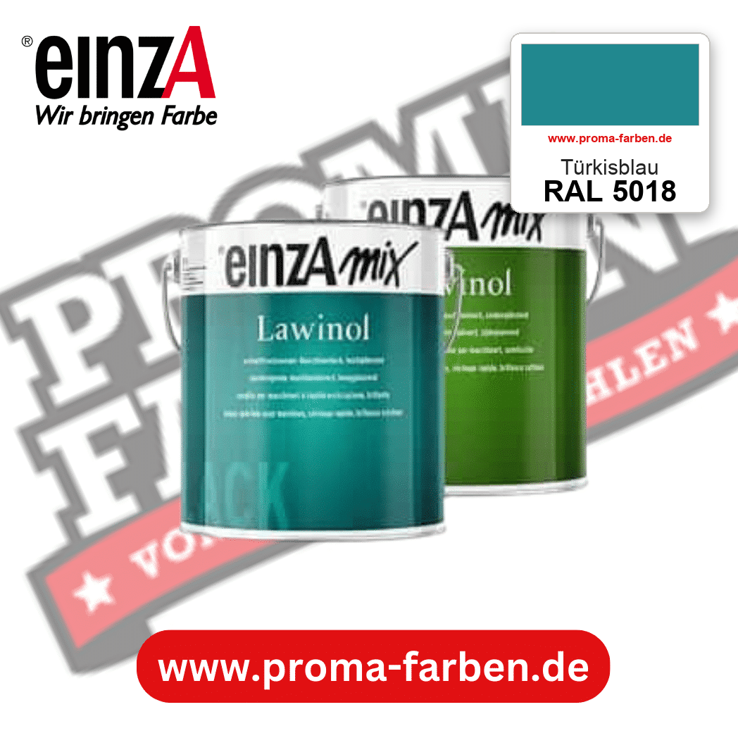 EinzA mix Lawinol Maschinenlack RAL 5018 Türkisblau – seidenglänzender 1K-Speziallack, online kaufen bei Proma Farben