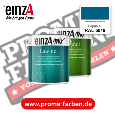 EinzA mix Lawinol Maschinenlack RAL 5019 Capriblau – seidenglänzender 1K-Speziallack, online kaufen bei Proma Farben