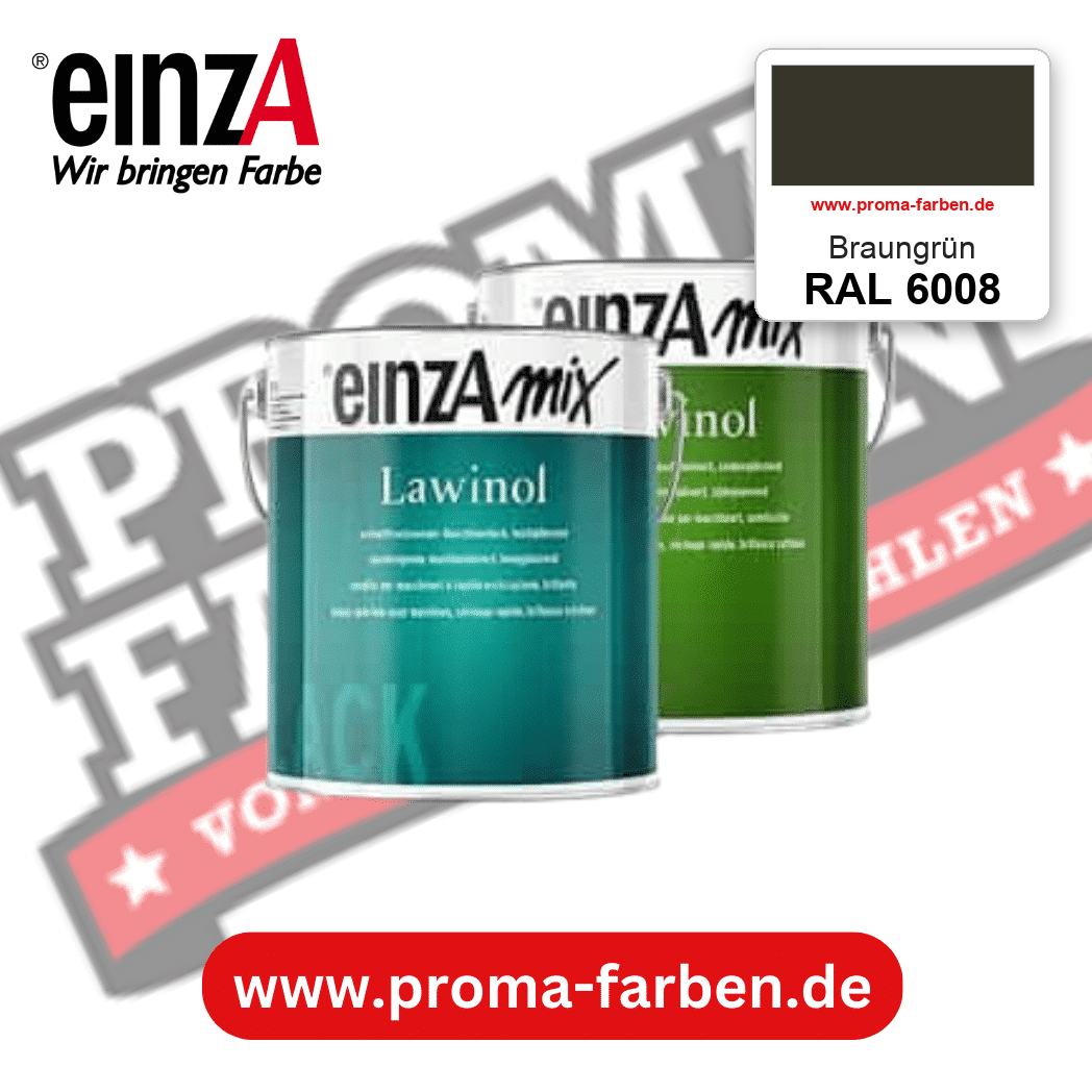 EinzA mix Lawinol Maschinenlack RAL 6008 Braungrün – seidenglänzender 1K-Speziallack, online kaufen bei Proma Farben