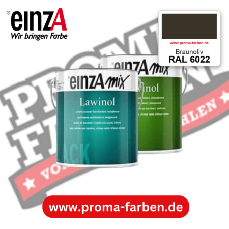 EinzA mix Lawinol Maschinenlack RAL 6022 Braunoliv – seidenglänzender 1K-Speziallack, online kaufen bei Proma Farben