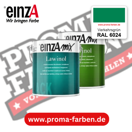 EinzA mix Lawinol Maschinenlack RAL 6024 Verkehrsgrün – seidenglänzender 1K-Speziallack, online kaufen bei Proma Farben