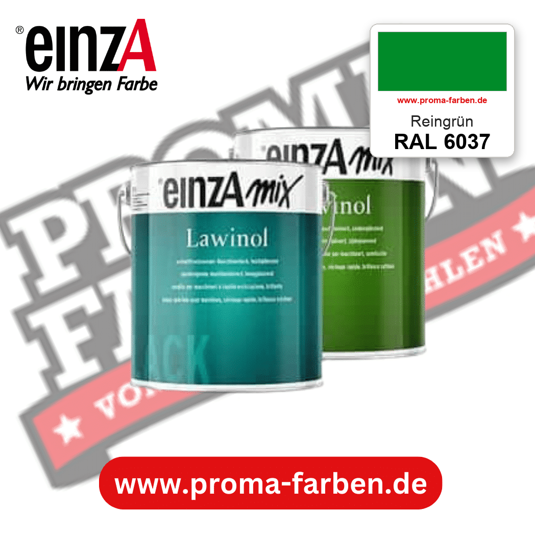 EinzA mix Lawinol Maschinenlack RAL 6037 Reingrün – seidenglänzender 1K-Speziallack, online kaufen bei Proma Farben