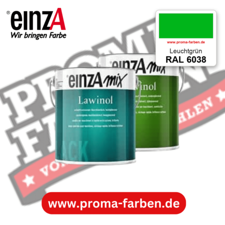 EinzA mix Lawinol Maschinenlack RAL 6038 Leuchtgrün – seidenglänzender 1K-Speziallack, online kaufen bei Proma Farben
