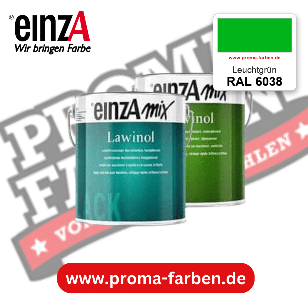 EinzA mix Lawinol Maschinenlack RAL 6038 Leuchtgrün – seidenglänzender 1K-Speziallack, online kaufen bei Proma Farben