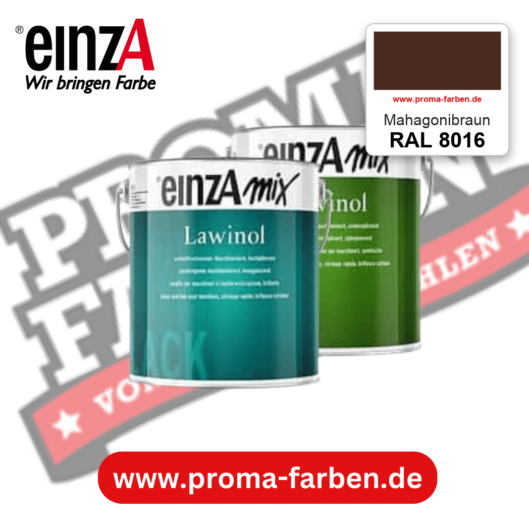 EinzA mix Lawinol Maschinenlack RAL 8016 Mahagonibraun – seidenglänzender 1K-Speziallack, online kaufen bei Proma Farben