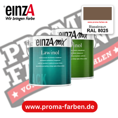 EinzA mix Lawinol Maschinenlack RAL 8025 Blassbraun – seidenglänzender 1K-Speziallack, online kaufen bei Proma Farben