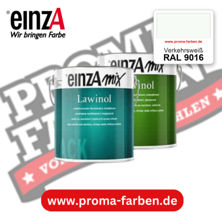 EinzA mix Lawinol Maschinenlack RAL 9016 Verkehrsweiß – seidenglänzender 1K-Speziallack, online kaufen bei Proma Farben