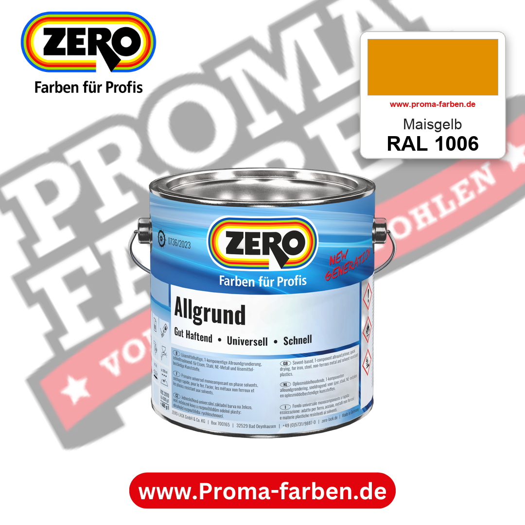 ZERO Allgrund RAL 1006 Maisgelb – im ZERO-MiX-System, online kaufen bei Proma Farben