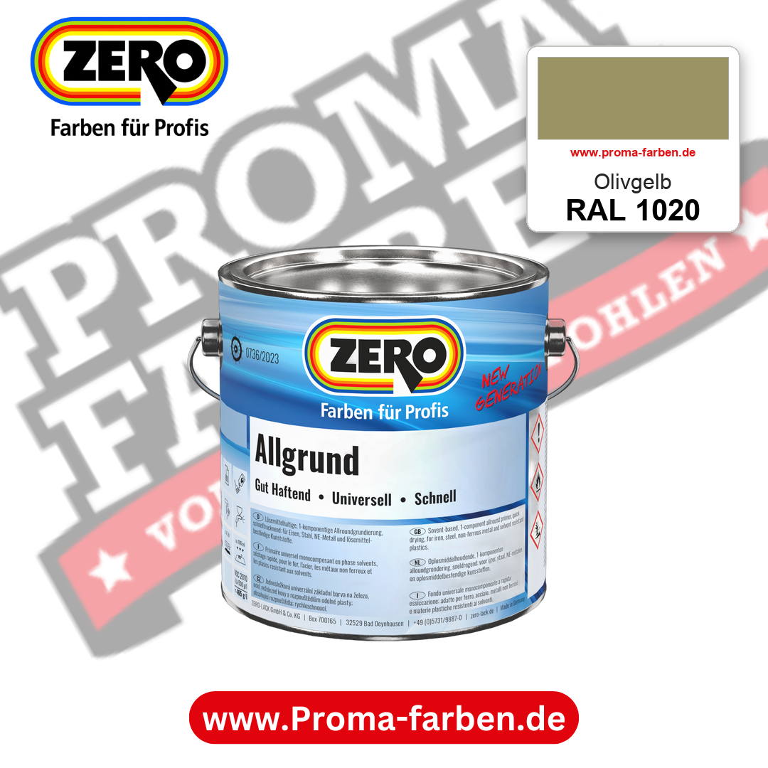 ZERO Allgrund RAL 1020 Olivgelb – im ZERO-MiX-System, online kaufen bei Proma Farben