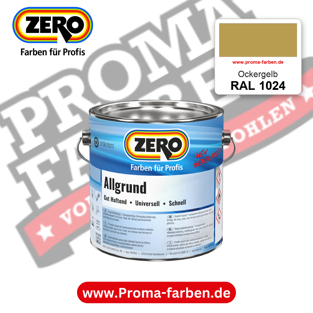 ZERO Allgrund RAL 1024 Ockergelb – im ZERO-MiX-System, online kaufen bei Proma Farben