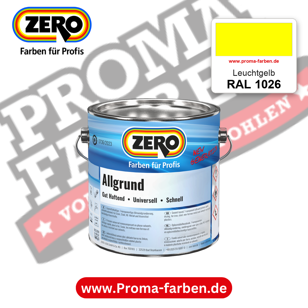ZERO Allgrund RAL 1026 Leuchtgelb – im ZERO-MiX-System, online kaufen bei Proma Farben