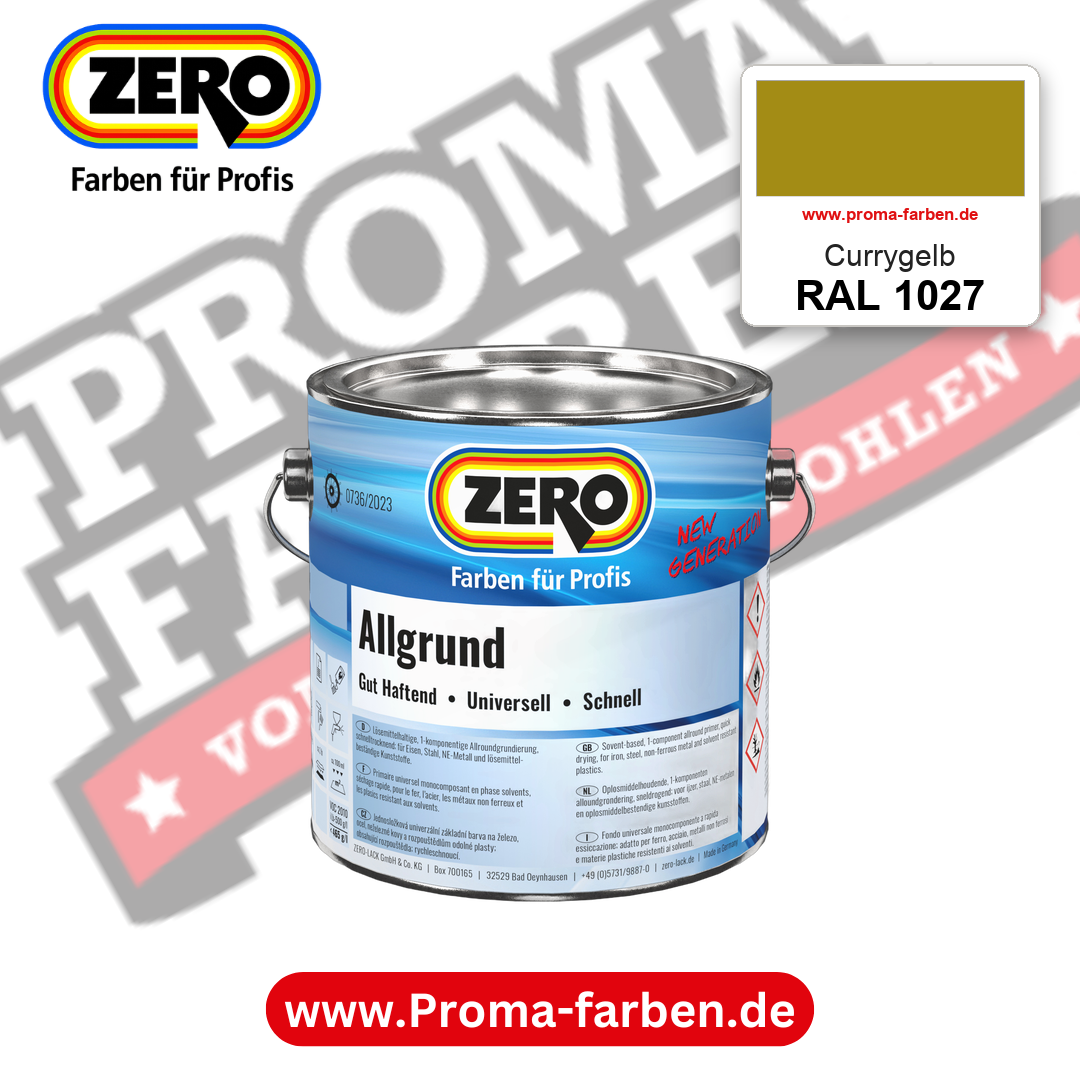 ZERO Allgrund RAL 1027 Currygelb – im ZERO-MiX-System, online kaufen bei Proma Farben