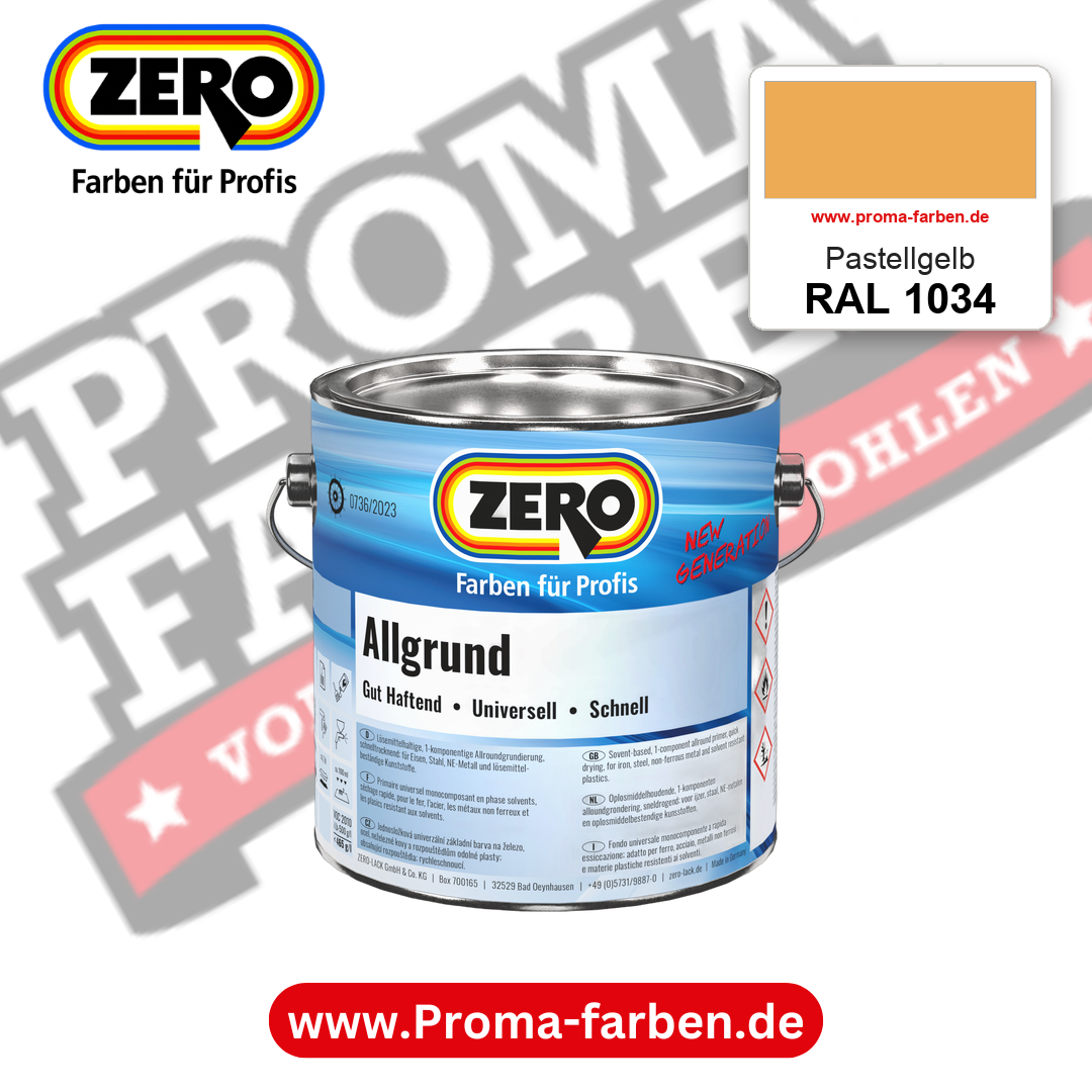 ZERO Allgrund RAL 1034 Pastellgelb – im ZERO-MiX-System, online kaufen bei Proma Farben