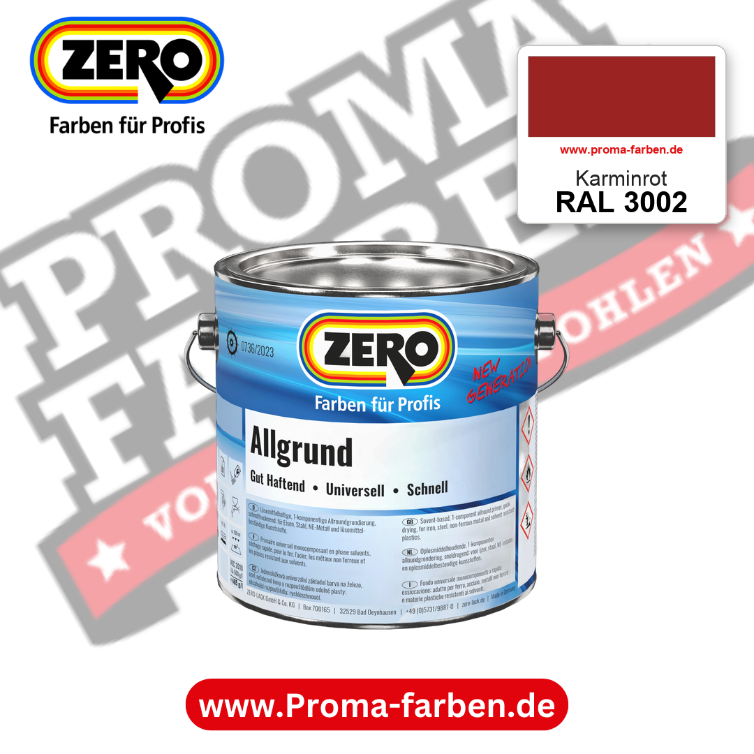 ZERO Allgrund RAL 3002 Karminrot – im ZERO-MiX-System, online kaufen bei Proma Farben