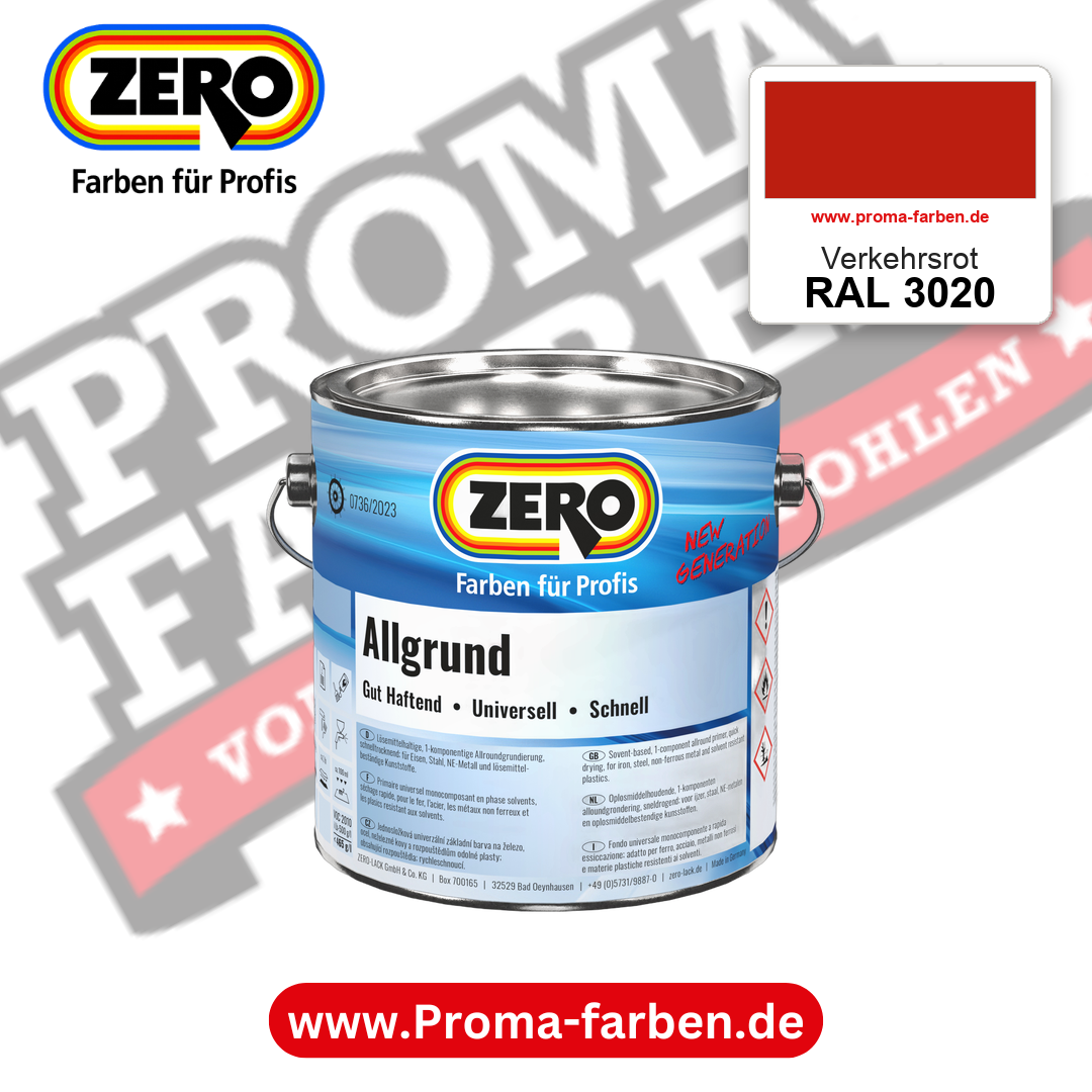 ZERO Allgrund RAL 3020 Verkehrsrot – im ZERO-MiX-System, online kaufen bei Proma Farben