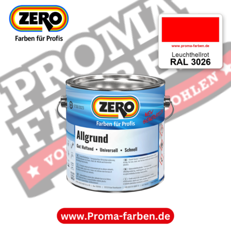 ZERO Allgrund RAL 3026 Leuchthellrot – im ZERO-MiX-System, online kaufen bei Proma Farben