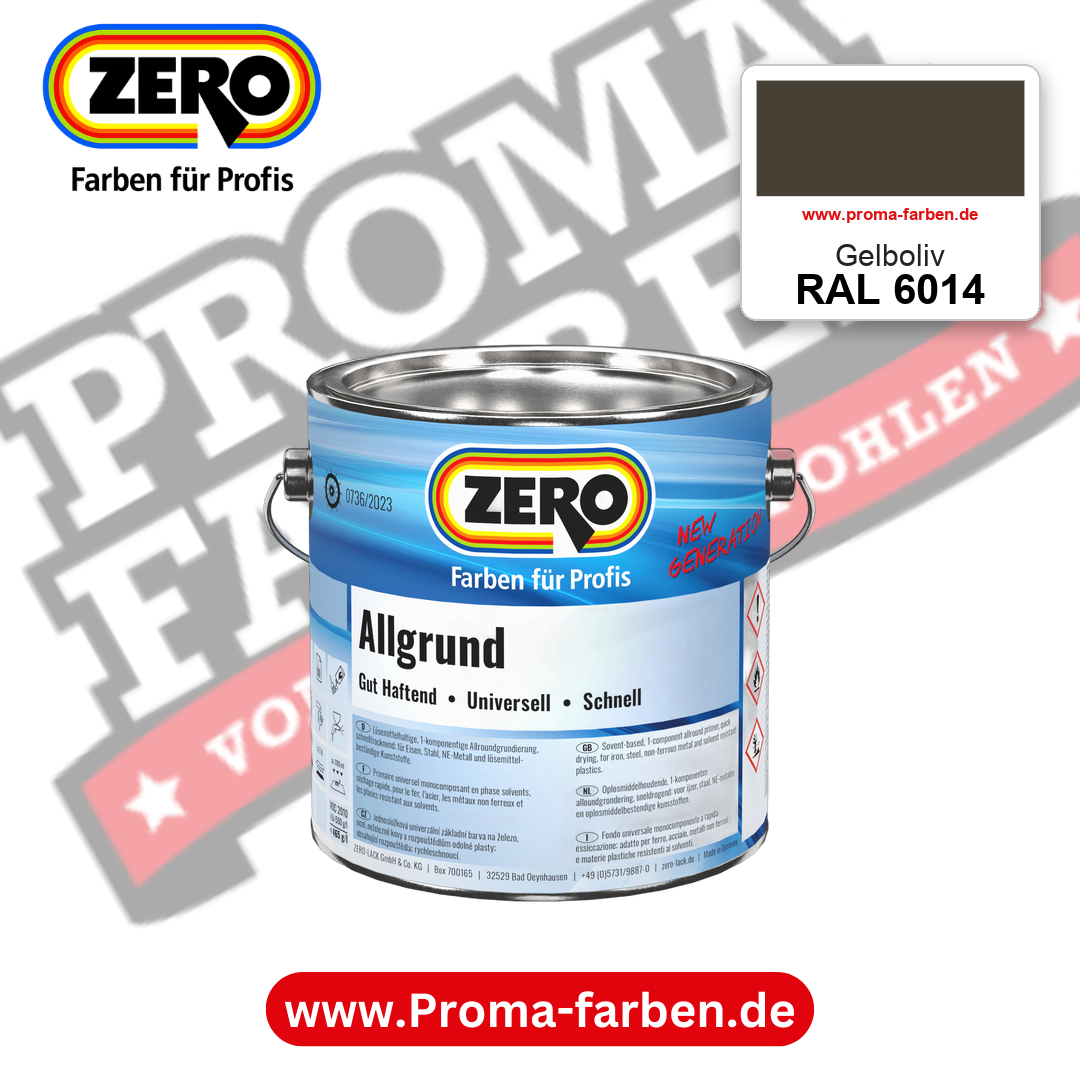 ZERO Allgrund RAL 6014 Gelboliv – im ZERO-MiX-System, online kaufen bei Proma Farben