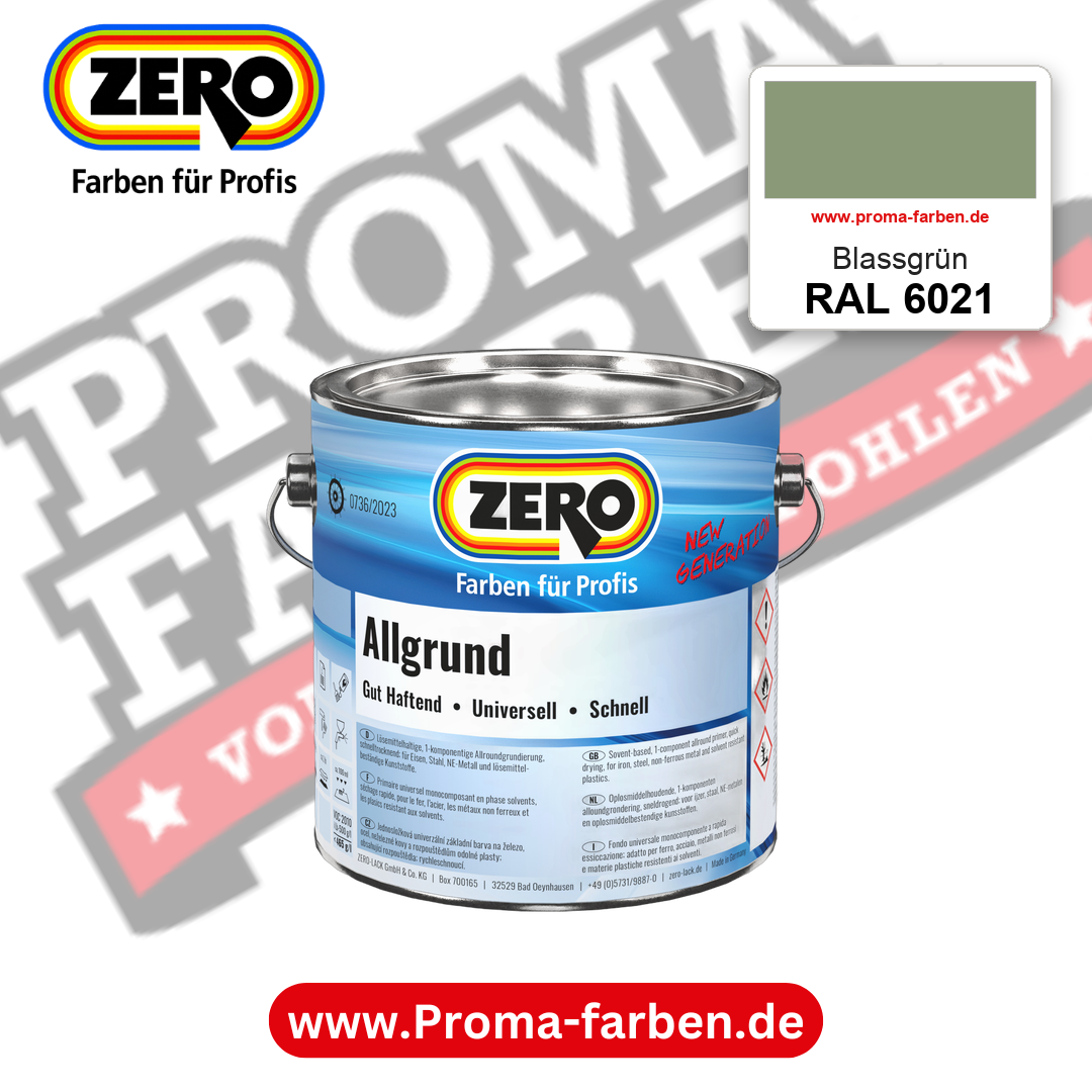 ZERO Allgrund RAL 6021 Blassgrün – im ZERO-MiX-System, online kaufen bei Proma Farben