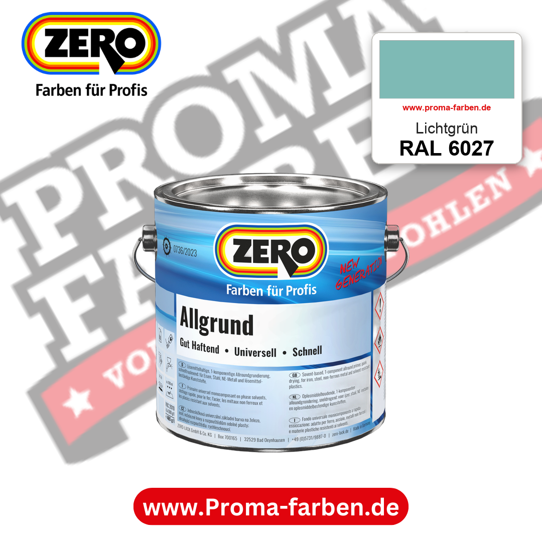 ZERO Allgrund RAL 6027 Lichtgrün – im ZERO-MiX-System, online kaufen bei Proma Farben