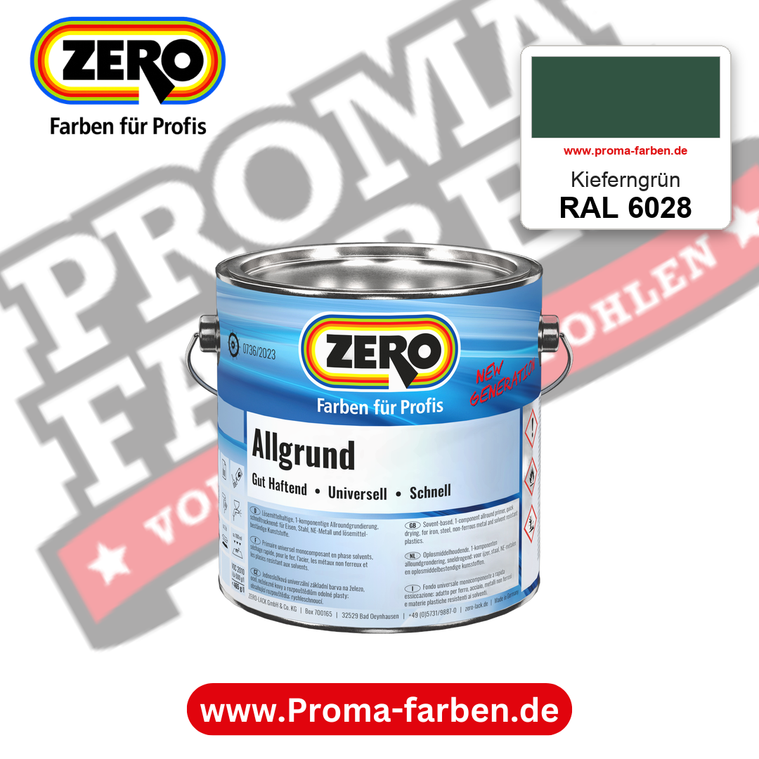 ZERO Allgrund RAL 6028 Kieferngrün – im ZERO-MiX-System, online kaufen bei Proma Farben