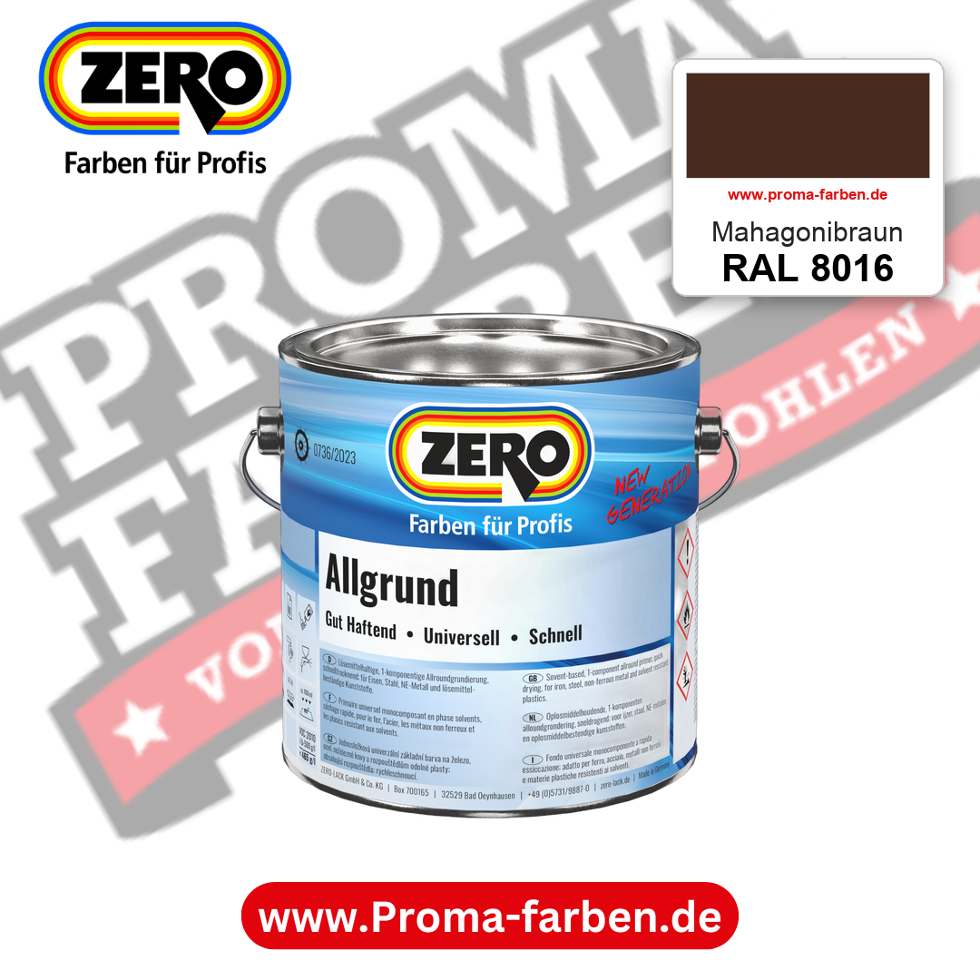 ZERO Allgrund RAL 8016 Mahagonibraun – im ZERO-MiX-System, online kaufen bei Proma Farben