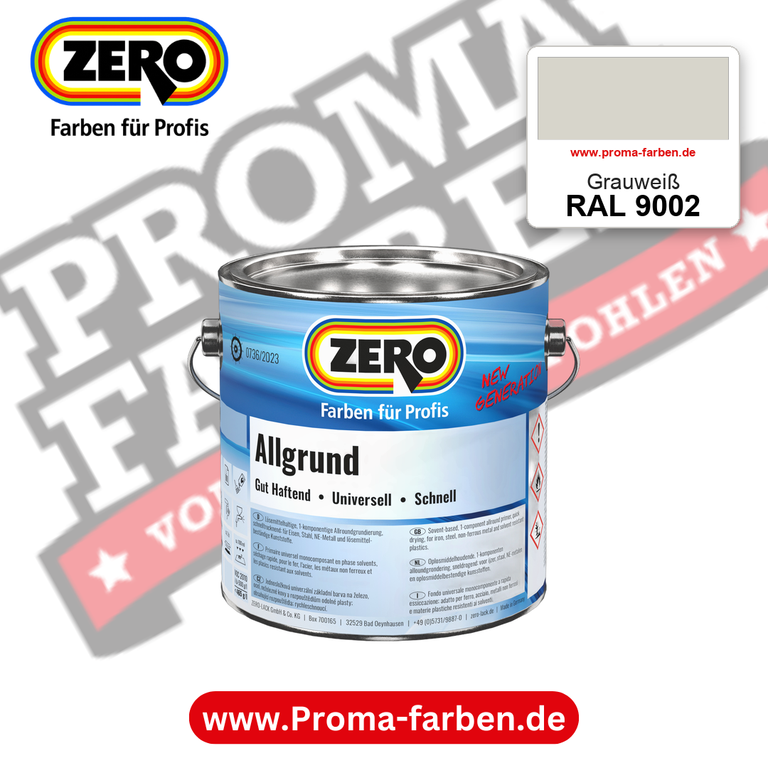 ZERO Allgrund RAL 9002 Grauweiß – im ZERO-MiX-System, online kaufen bei Proma Farben
