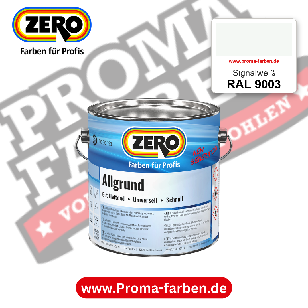 ZERO Allgrund RAL 9003 Signalweiß – im ZERO-MiX-System, online kaufen bei Proma Farben