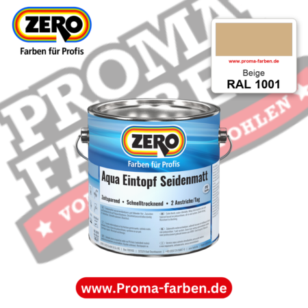 ZERO Aqua Eintopf Seidenmatt RAL 1001 Beige – im ZERO-MiX-System, online kaufen bei Proma Farben