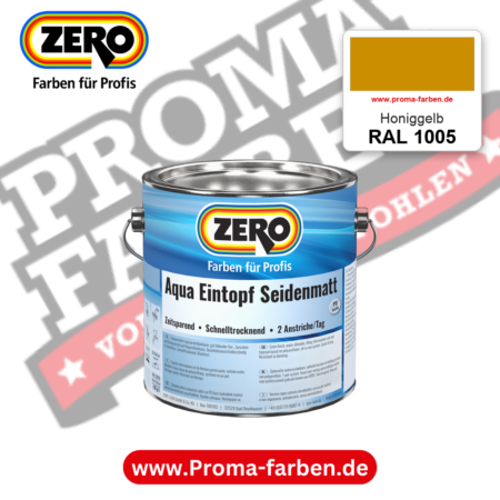 ZERO Aqua Eintopf Seidenmatt RAL 1005 Honiggelb – im ZERO-MiX-System, online kaufen bei Proma Farben