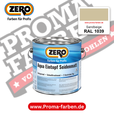 ZERO Aqua Eintopf Seidenmatt RAL 1039 Sandbeige – im ZERO-MiX-System, online kaufen bei Proma Farben