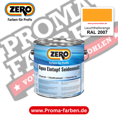 ZERO Aqua Eintopf Seidenmatt RAL 2007 Leuchthellorange – im ZERO-MiX-System, online kaufen bei Proma Farben