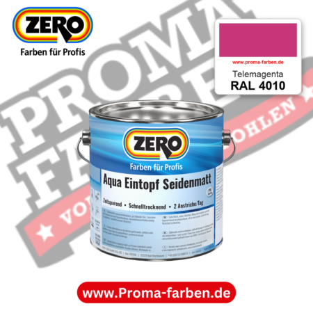 ZERO Aqua Eintopf Seidenmatt RAL 4010 Telemagenta – im ZERO-MiX-System, online kaufen bei Proma Farben