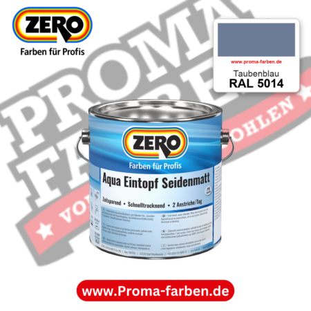 ZERO Aqua Eintopf Seidenmatt RAL 5014 Taubenblau – im ZERO-MiX-System, online kaufen bei Proma Farben