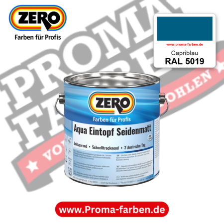 ZERO Aqua Eintopf Seidenmatt RAL 5019 Capriblau – im ZERO-MiX-System, online kaufen bei Proma Farben