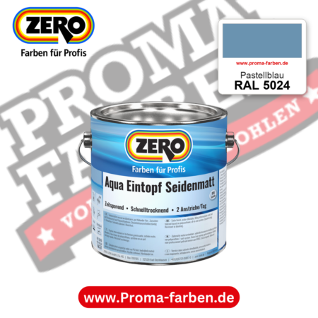 ZERO Aqua Eintopf Seidenmatt RAL 5024 Pastellblau – im ZERO-MiX-System, online kaufen bei Proma Farben