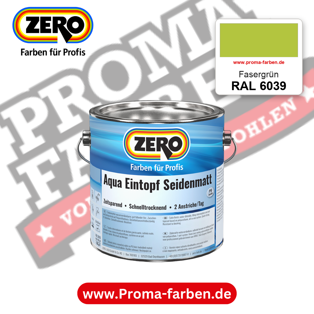 ZERO Aqua Eintopf Seidenmatt RAL 6039 Fasergrün – im ZERO-MiX-System, online kaufen bei Proma Farben