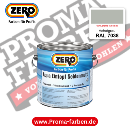 ZERO Aqua Eintopf Seidenmatt RAL 7038 Achatgrau – im ZERO-MiX-System, online kaufen bei Proma Farben