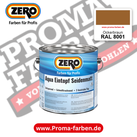 ZERO Aqua Eintopf Seidenmatt RAL 8001 Ockerbraun – im ZERO-MiX-System, online kaufen bei Proma Farben