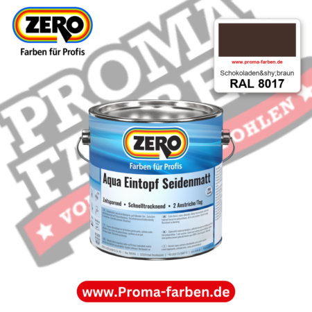 ZERO Aqua Eintopf Seidenmatt RAL 8017 Schokoladenbraun – im ZERO-MiX-System, online kaufen bei Proma Farben