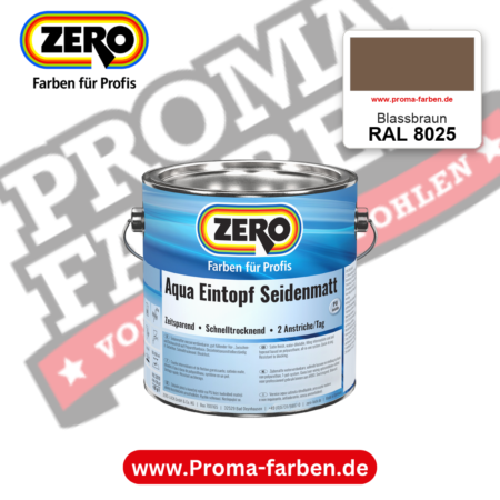 ZERO Aqua Eintopf Seidenmatt RAL 8025 Blassbraun – im ZERO-MiX-System, online kaufen bei Proma Farben