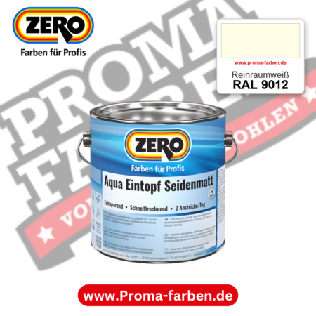 ZERO Aqua Eintopf Seidenmatt RAL 9012 Reinraumweiß – im ZERO-MiX-System, online kaufen bei Proma Farben