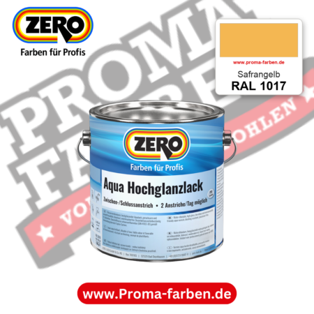 ZERO Aqua Hochglanzlack RAL 1017 Safrangelb – im ZERO-MiX-System, online kaufen bei Proma Farben