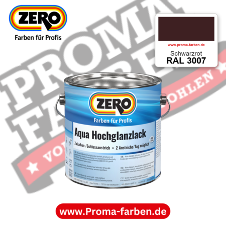 ZERO Aqua Hochglanzlack RAL 3007 Schwarzrot – im ZERO-MiX-System, online kaufen bei Proma Farben
