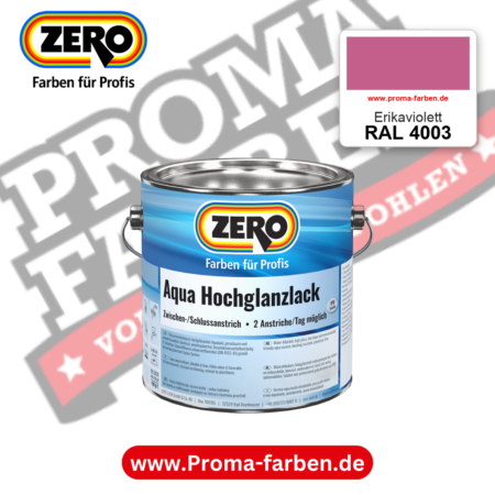 ZERO Aqua Hochglanzlack RAL 4003 Erikaviolett – im ZERO-MiX-System, online kaufen bei Proma Farben