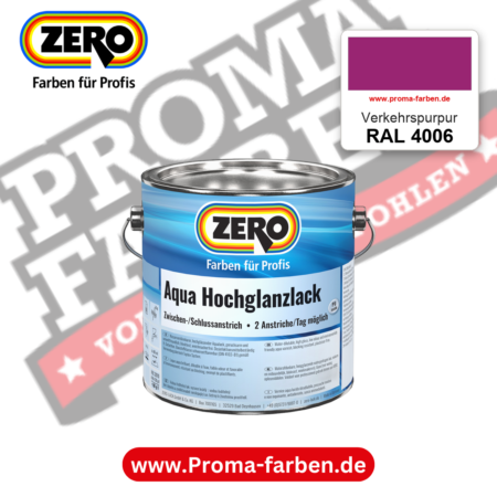 ZERO Aqua Hochglanzlack RAL 4006 Verkehrspurpur – im ZERO-MiX-System, online kaufen bei Proma Farben