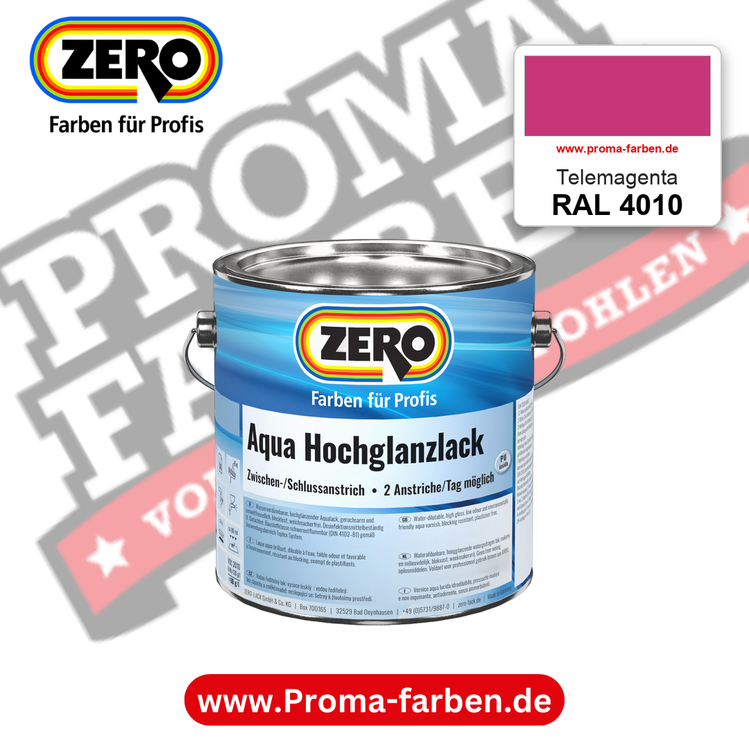 ZERO Aqua Hochglanzlack RAL 4010 Telemagenta – im ZERO-MiX-System, online kaufen bei Proma Farben