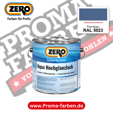ZERO Aqua Hochglanzlack RAL 5023 Fernblau – im ZERO-MiX-System, online kaufen bei Proma Farben