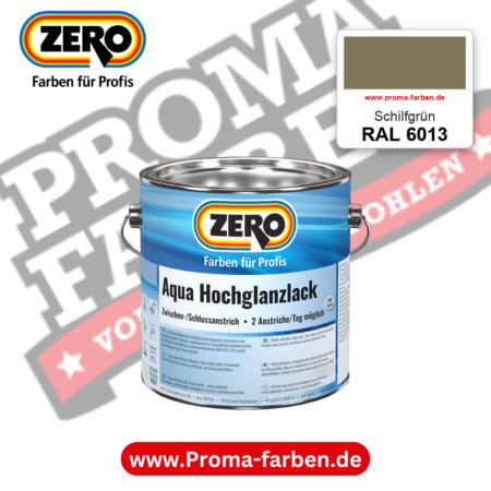 ZERO Aqua Hochglanzlack RAL 6013 Schilfgrün – im ZERO-MiX-System, online kaufen bei Proma Farben