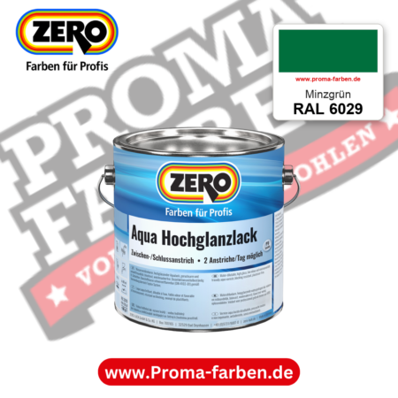 ZERO Aqua Hochglanzlack RAL 6029 Minzgrün – im ZERO-MiX-System, online kaufen bei Proma Farben